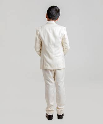 Ivory embroidered cotton tuxedo set 3
