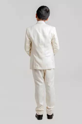 Ivory embroidered cotton tuxedo set