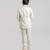 Ivory embroidered cotton tuxedo set