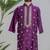 Purple embroidered silk kurta set