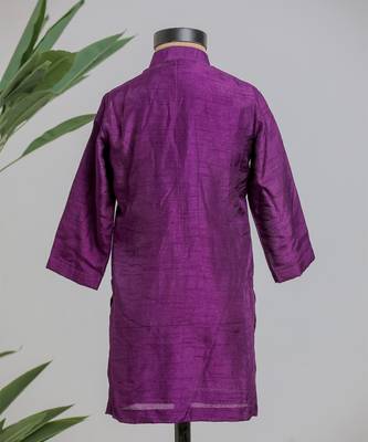 Purple embroidered silk kurta set 2