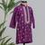 Purple embroidered silk kurta set