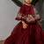 Maroon embroidered organza satin lehenga set