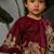 Maroon embroidered organza satin lehenga set