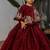 Maroon embroidered organza satin lehenga set