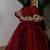 Maroon embroidered organza satin lehenga set