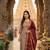 Coffee woven jaquard straight kurti dupatta with pant