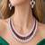 Ruby CZ Bridal Jewelry Set: Silver Choker Necklace & Dangle Earrings