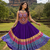 Purple Rayon Cotton Navratri Lehenga with Gamthi Embroidered Designer Top