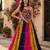 Multicolor Navratri Rayon Cotton Lehenga Choli with Kutchi Mirror Work Blouse