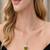 Yellow Stone Necklace & Stud Earrings Set | Silver Tone Halo, Elegant Brass