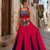 Coral Rayon Cotton Navratri Lehenga Choli with Kutchi Work