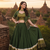 Green Rayon Cotton Navratri Lehenga Choli with Designer Gota Patti Koti