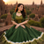Green Rayon Cotton Navratri Lehenga Choli with Designer Gota Patti Koti