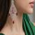Elegance in Ruby & Silver | Art Deco Statement Chandelier Earrings