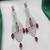 Elegance in Ruby & Silver | Art Deco Statement Chandelier Earrings