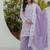 Women's lavender chikankari embroidered peplum kurta palazzo dupatta set