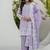 Women's lavender chikankari embroidered peplum kurta palazzo dupatta set