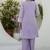 Women's lavender chikankari embroidered peplum kurta palazzo dupatta set