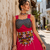 Coral Rayon Cotton Navratri Lehenga Choli with Kutchi Work