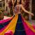 Multicolor Navratri Rayon Cotton Lehenga Choli with Kutchi Mirror Work Blouse