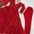 Red flared anarkali gown with golden stripes & dupatta