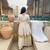 Women's off white zari stripe peplum kurta palazzo set with dupatta