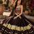 Black Rayon Cotton Navratri Lehenga Choli with Gamthi Mirror Work & Dupatta