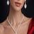 Bridal Pear Cut Cubic Zirconia Necklace Earring Set | Rhodium-Plated Crystal Jewelry
