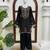 Black rayon thread & sequence farshi salwar kurta set for women