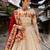 Cream Rayon Cotton Navratri Lehenga Choli with Gamthi Work & Red Dupatta
