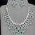 Emerald Pear Cut Choker Necklace Earring Set, Silver Finish Statement Jewelry