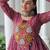 Maroon bandhani free size stitched navratri top with kutchi gamthi patch work