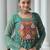 green bandhani free size stitched navratri top with kutchi gamthi patch work