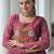 Maroon bandhani free size stitched navratri top with kutchi gamthi patch work