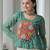 green bandhani free size stitched navratri top with kutchi gamthi patch work