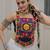 Black satin free size stitched navratri top with kutchi gamthi embroidery & mirror work