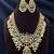 Antique Gold Temple Jewelry Set – Goddess Lakshmi Haram Necklace, Pearl Earrings