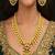 Antique Gold Plated Haram Necklace Set | Emerald Ruby Temple Jewelry