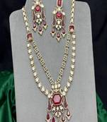 Bridal Ruby Emerald Necklace Set: Sabyasachi Inspired Royal Indian Haram, Bollywood Jewelry