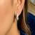 Dainty Silver Triple Row Zirconia Huggie Hoop Earrings, Bridal Prom Sparkle Huggies