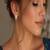 Dainty Silver Triple Row Zirconia Huggie Hoop Earrings, Bridal Prom Sparkle Huggies