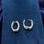 Dainty Silver Triple Row Zirconia Huggie Hoop Earrings, Bridal Prom Sparkle Huggies