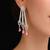 Elegant Ruby & Diamond-Style Triple Drop Dangle Earrings | Silver Tone Chandelier Jewelry