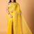 Yellow handblock printed saree with blouse