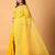 Yellow handblock printed saree with blouse