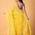 Yellow handblock printed saree with blouse