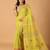 light yellow handblock printed saree with blouse
