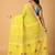 light yellow handblock printed saree with blouse