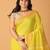 light yellow handblock printed saree with blouse